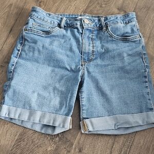 Croft & Barrow Light Blue Denim Jean Shorts Size 6 Stretch Summer